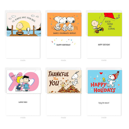 American Greetings 30-Count All Occasions Peanuts Card Pack with Keepsake Box and Envelopes