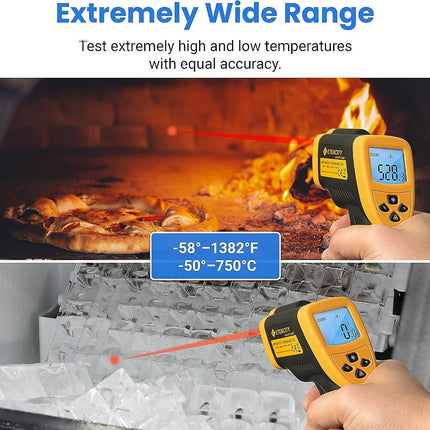 Etekcity Lasergrip 800 Temperature Gun-58℉ to 1382℉ with 16:1 DTS Ratio, High Laser Temp IR Tool for Cooking, Grill, Pizza Oven, Griddle, Engine, HVAC, Not for Human, Light Yellow