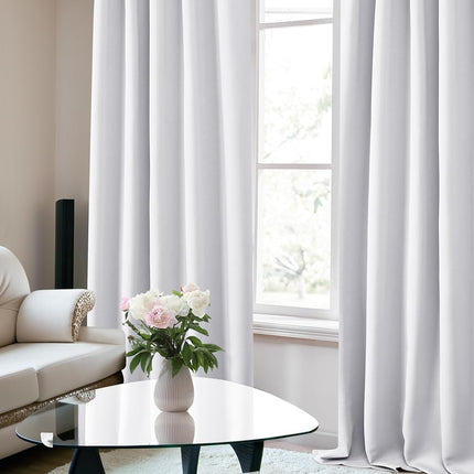Deconovo Light Silver Grey Blackout Curtains for Bedroom - (42x63 Inch, 2 Panels), Solid Room Darkening Rod Pocket and Back Tab Curtains for Living Room