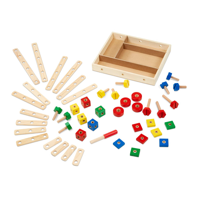 Melissa & Doug Wooden Construction Building Set in
