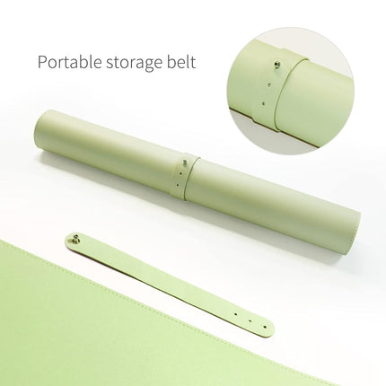 RENMTURE Dual-Sided Desk Pad, Natural Cork & PU Leather Large Mouse mats for Office and Home Work, Desk Protector Non-Slip, Waterproof, Easy Clean (Light Green, 36"x17")