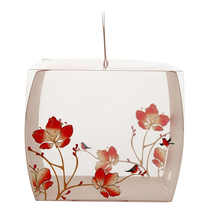 Restaurantware-4 Inch x 4.25 Inch Individual Cupcake Boxes, 100 Disposable Cupcake Display Boxes - with Handle, Bird Accent, Clear Plastic Single Cupcake Containers, for Weddings Or Birthdays
