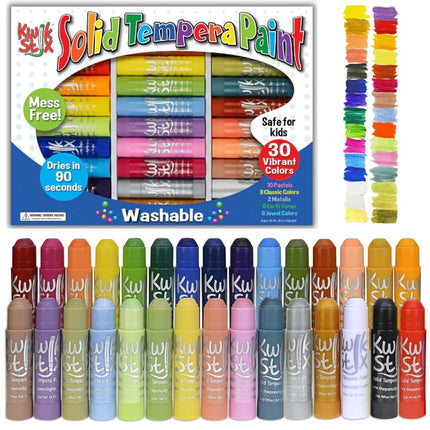 The Pencil Grip Kwik Stix Solid Tempera Paint, Super Quick Drying, 30 Colors (TPG-681)