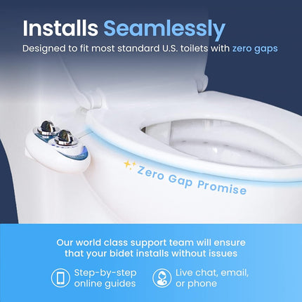 Luxe Bidet NEO 185 - Self-Cleaning, Dual Nozzle, Non-Electric Bidet Attachment for Toilet Seat, Adjustable Water Pressure, Rear and Feminine Wash (White)