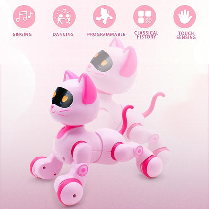 Ysityum Remote Control Robot Cat Toy - RC Robotic Cat for Kids, Interactive Programmable Smart Robot Pet with Light, Sound, Touch Sensing, LED Eyes, Dance & Music, Robot Toy for Kids Boys & Girls