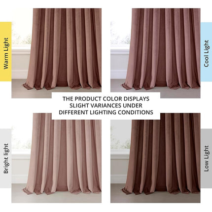 HPD Half Price Drapes VPYC-161234-120 Plush Velvet Curtain (1 Panel), 50 X 120, Wild Rose