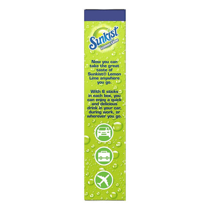 Sunkist Singles-To-Go Drink Mix, Lemon-Lime, Non-Carbonated, Low-Calorie, Zero Sugar, 6 CT in each box (Pack of 6)