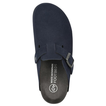 WHITE MOUNTAIN Women's Bari Comfort-Molded Clogs, Navy/Suede, 9