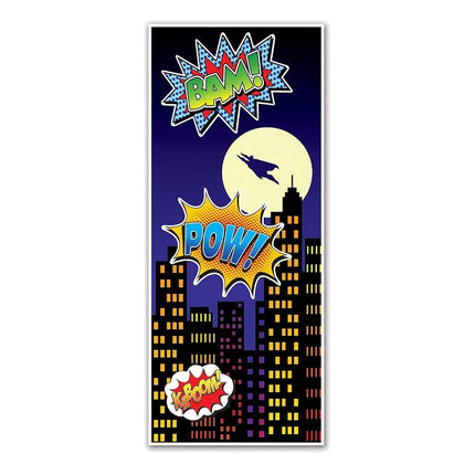 Beistle Hero Door Covers 2 Piece, 30" x 6', Multicolor