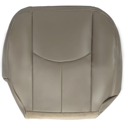 ECOTRIC Seat Bottom Cover Synthetic Leather Compatible with 2003-2007 GMC Sierra & Chevrolet Silverado 1500/2500/3500 2006-2007 Chevrolet Avalanche 1500/2500 - Medium Neutral Tan - Driver