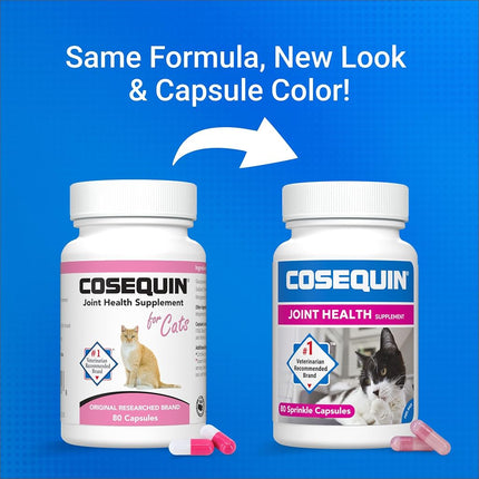 Nutramax Cosequin Joint Health Supplement for Cats - with Glucosamine and Chondroitin, 80 Capsules