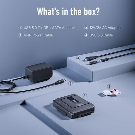 UNITEK USB-C to A+C IDE SATA Dual USB 3.0 Drive Replacement Adapter