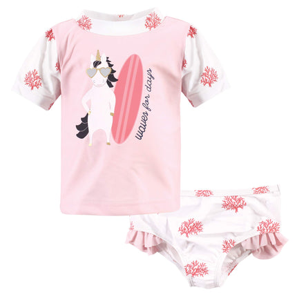 Hudson Baby Unisex Baby Swim Rashguard Set, Surf U