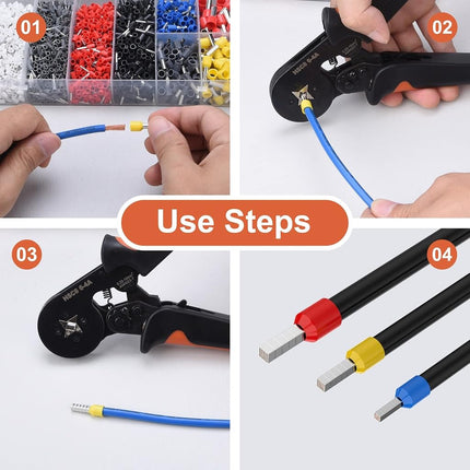 Preciva Ferrule Crimping Tool with 2000Pcs Wire Connectors, AWG23-7