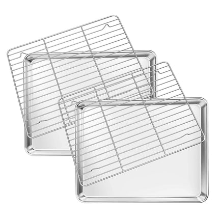 Deedro Baking Sheet with Rack Set [2 Sheets + 2 Ra