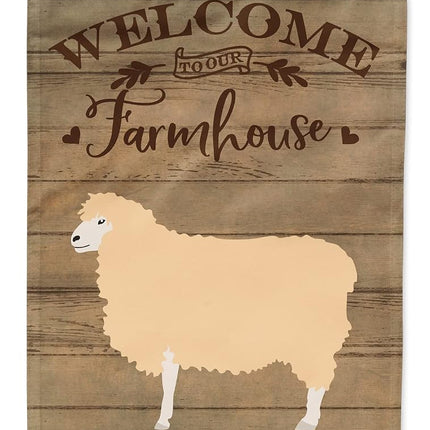 Caroline's Treasures CK6918CHF English Leicester Longwool Sheep Welcome Flag Canvas House Size, Large, multicolor