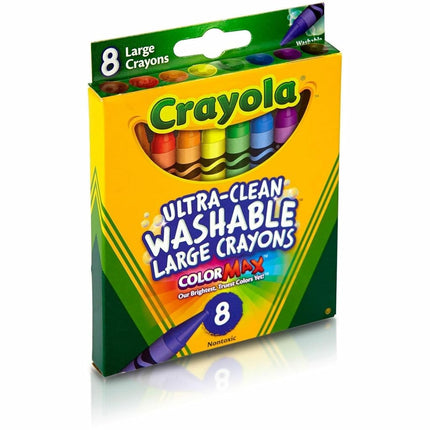 CRAYOLA Ultra Clean Large Washable Crayons, School Supplies, 8 Count