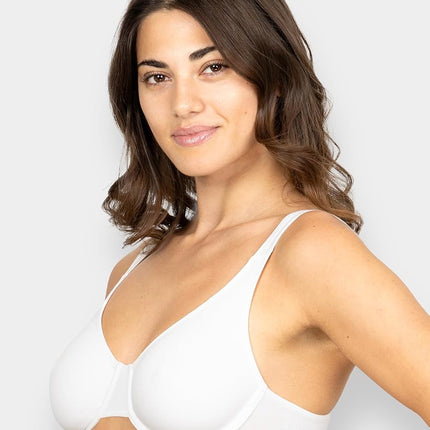 Soutien-gorge confort extrême extensible en coton Fruit of the Loom pour femme, teinte noire/blanc 86ck, 38D