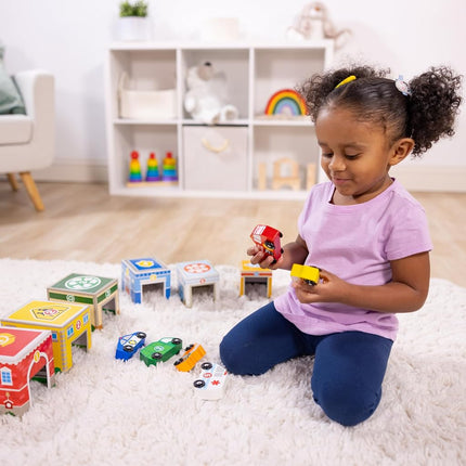 Melissa & Doug Nesting & Sorting Buildings & Vehicles