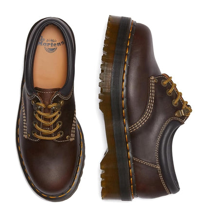 Zapatos unisex Dr. Martens 8053 4i Quad Arc - Parte superior de cuero - Cierre con cordones - Entresuela y suela de PVC Marrón oscuro UK 13 (US para hombre 14) Mediano