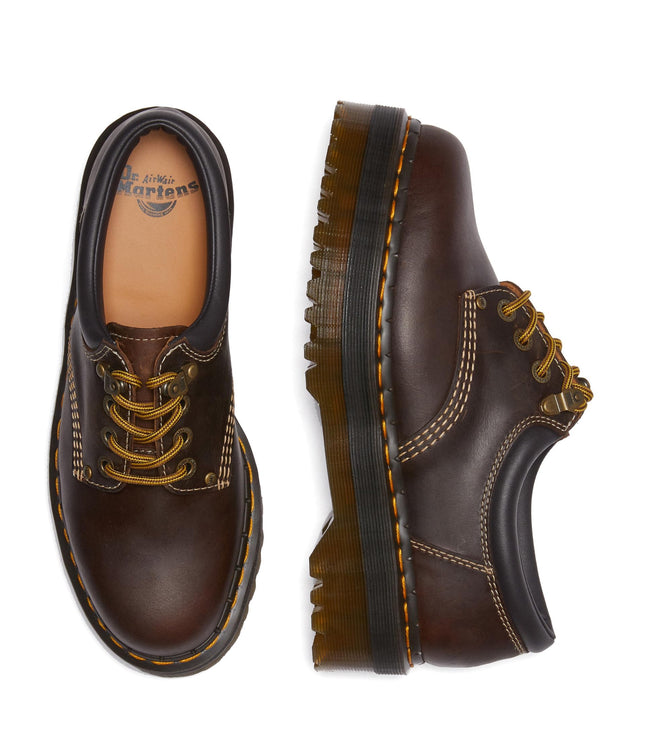 Zapatos unisex Dr. Martens 8053 4i Quad Arc - Parte superior de cuero - Cierre con cordones - Entresuela y suela de PVC Marrón oscuro UK 13 (US para hombre 14) Mediano