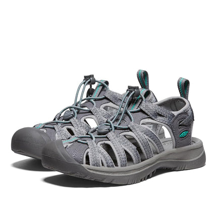 KEEN Women's Whisper Sandal, Medium Grey/Peacock Green, 5.5 UK