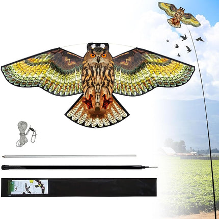 Flerigh Bird Scarer Kite with 13ft Pole Bird Hawk 