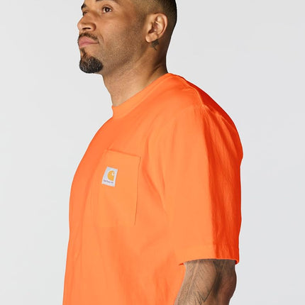 Carhartt Men's Loose Fit Heavyweight Short-Sleeve Pocket T-Shirt, Brite Orange, S