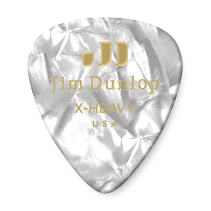 Dunlop 483R04XH Genuine Celluloid, White Pearloid, Extra Heavy, 72/Bag