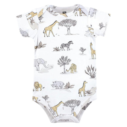 Hudson Baby Unisex Baby Cotton Bodysuits, Neutral Safari World, Preemie