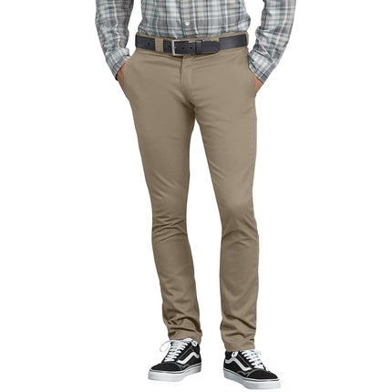 Dickies Men's Skinny Fit Work Pants, Desert Sand, 33W x 30L