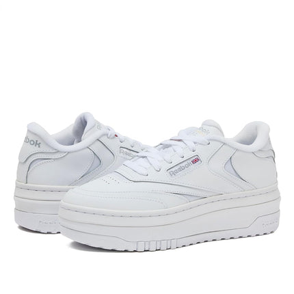 Reebok Women's Club C Extra Platform Sneakers, Footwear White/Footwear White/Pure Grey3, 7.5 UK
