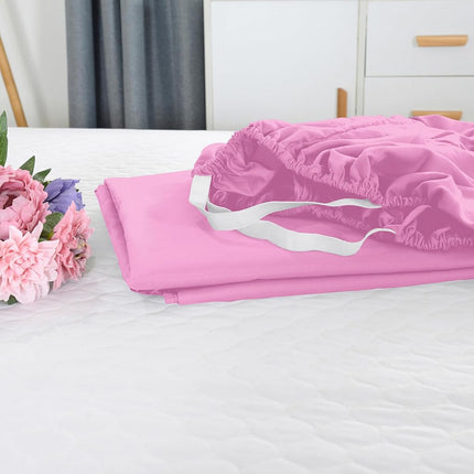 Elegant Comfort 1500 Premium Hotel Quality 18-21 Inches Deep - Extra Deep Pocket Single Fitted Sheet for High Mattress, Luxury and Softest, Smart Pocket - Wrinkle Free, Queen, Light Pink
