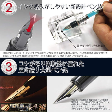 Procyon Fountain Pen - Porcelain White #3 M - Medium Stainless Steel Nib