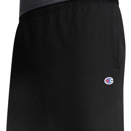 Champion Men's, Lightweight Lounge, Casual Jersey Knit, Weekend Shorts (Reg. Or Big & Tall), Black C Patch Logo, XX-Large
