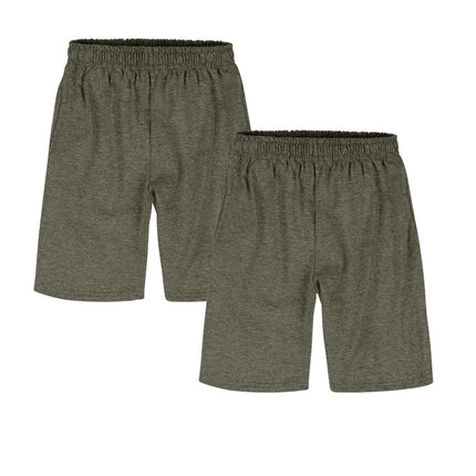 Hanes Boys Jersey Short (Pack of 2), Camouflage Green HTR, Small