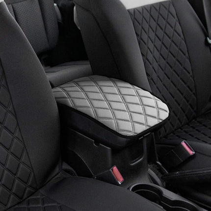FH Group Neosupreme Gray Diamond Pattern Center Console Pad – Water-Resistant Armrest Cover Protector for Cars, SUVs & Trucks