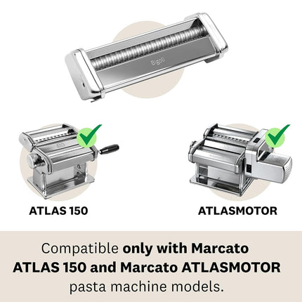Marcato Pasta Machine Attachment, for Spaghetti, 2 mm Circular Cut, Chromed Steel, Made in Italy, Compatible with Atlas 150 and Atlasmotor, Pasta Cutter Kitchen Accessory. Pasta Shape: Spaghetti