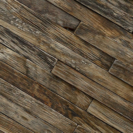 Ekena Millwork WPW24X12STMENA Stacked Boat Wood Mosaic Wall Tile, 23 3/4"W x 11 7/8"H x 3/4"P, Natural Finish