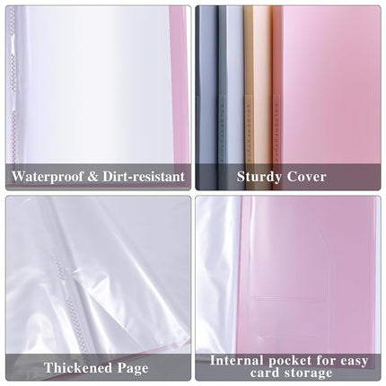 Tuhangcc Art Portfolio 8.5"x11"，- Heavy Duty Display Book Folder with Clear Sheet Protectors,Displays 40Pages, Presentation Book for Artwork, Document Organize(Sliver-4pack)