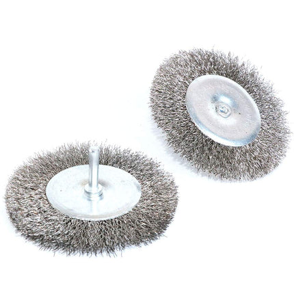 FPPO 4PCS 7.6cm Stainless Steel Wire Wheel Brushes Kit for Drill with 0.6cm Shank
