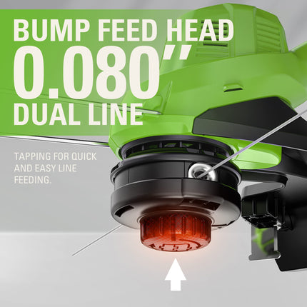 Recortadora de hilo inalámbrica Greenworks 40V de 15", batería de 2.0Ah y cargador incluidos