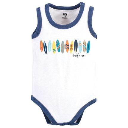 Hudson Baby Unisex Baby Cotton Sleeveless Bodysuits, Surfer Dude, 9-12 Months