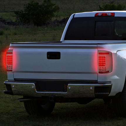DNA MOTORING TL-CSIL07-LED-CH-SM Conjunto de luces traseras LED lado del conductor y del pasajero [Compatible con Chevy Silverado 1500 2500 HD 3500 HD de 07-14]