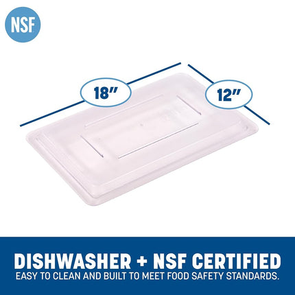 Tapa para recipiente de almacenamiento de alimentos Carlisle FoodService Products Storplus con diseño apilable para almacenamiento de alimentos, 18 x 12 pulgadas, transparente