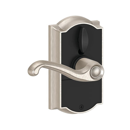 Schlage Touch Electronic Lock, Lever Handle, Camelot Trim, Satin Nickel