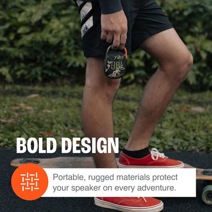 JBL Clip 4 - Portable Mini Bluetooth Speaker, big audio and punchy bass, IP67 waterproof and dustproof, 10 hours of playtime for home, outdoor and travel - Blue)