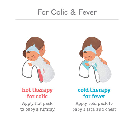 Munchkin TheraBurpee Kit de rescate para cólicos y fiebre con paños para eructos de terapia de frío/calor, multicolor, juego de 4 piezas