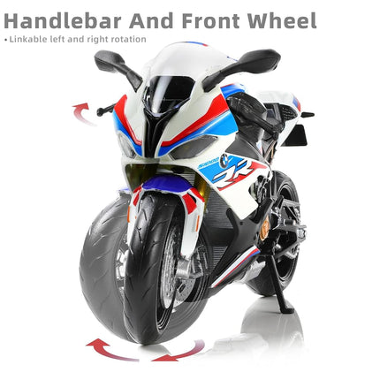 Risopen 1:12 S1000RR Motorcycle Model Toy Mini Alloy Metal Diecast Motorcycle Model White Motorycle Toy Collection for Men Boys