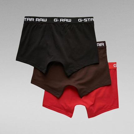G-Star Men's Classic Trunk Color 3-Pack, Multicolour (dk flame/deep bordeaux/black D05095-2058-8527), S